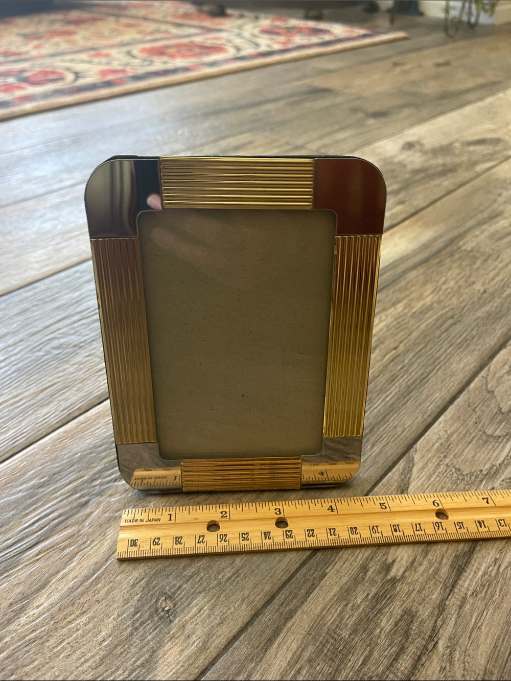 Two-Tone Gold & Silver Ribbed Photo Frame - Picture 6 of 9